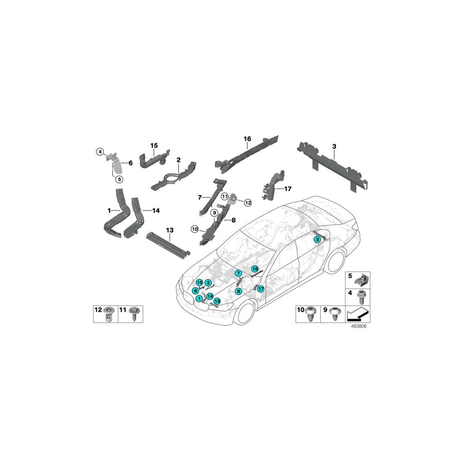 Genuine BMW 61139325416 G12 G30 Cable Guide (Inc. 745e, 740iX & 640dX) | ML Performance UK Car Parts