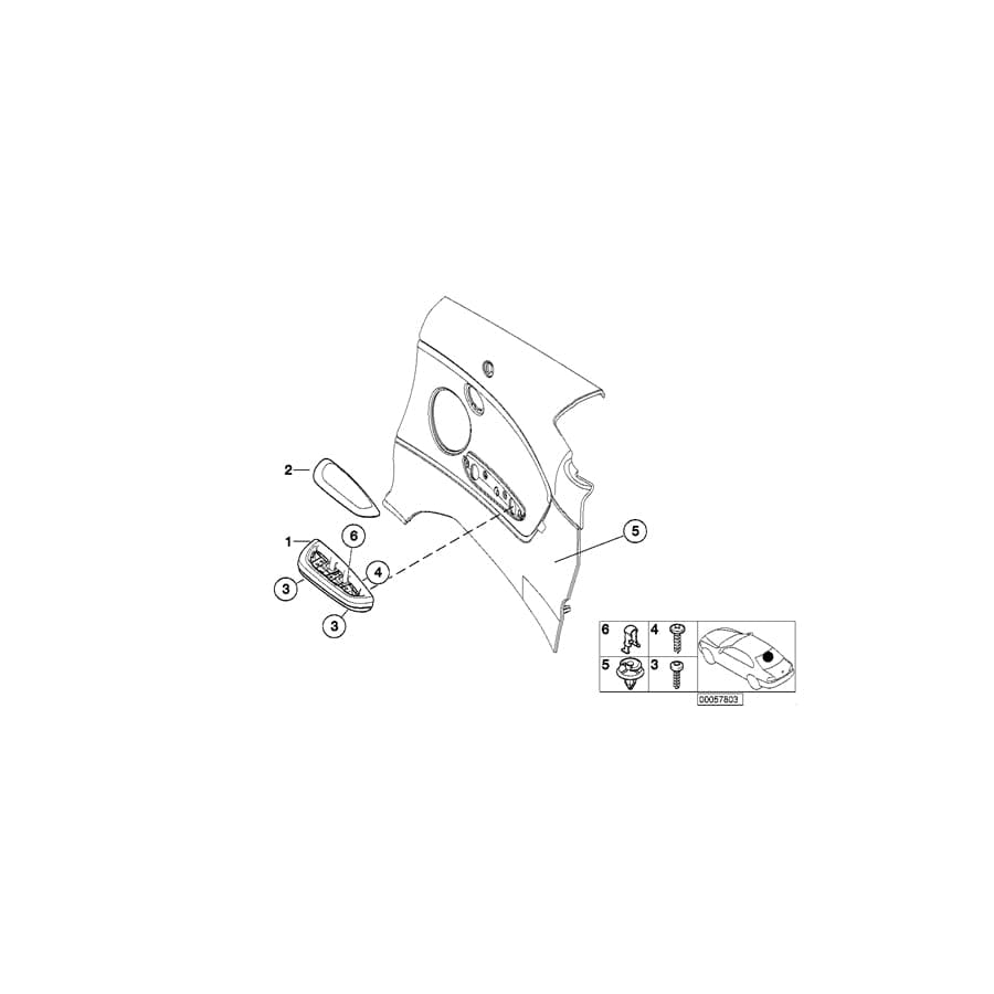 Genuine BMW 51438262389 E46 Armrest Upper Part Rear Left SCHWARZ (Inc. 320Ci, 318Ci & 323Ci) | ML Performance UK Car Parts