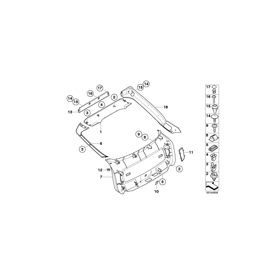 Genuine BMW 51497197155 E71 E72 Left Trunk Lid Panel Trim HIMMELGRAU (Inc. X6 35iX, X6 40dX & Hybrid X6) | ML Performance UK Car Parts