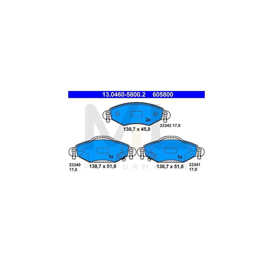 ATE 13.0460-5800.2 Brake pad set with acoustic wear warning | ML Performance Car Parts