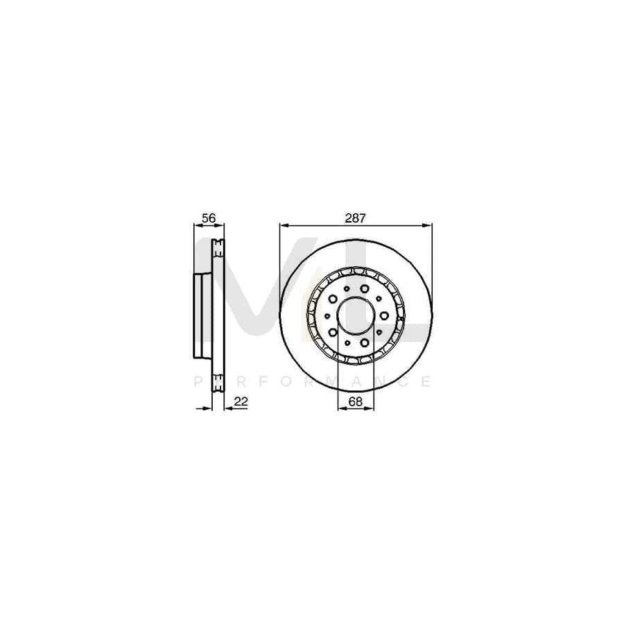 BOSCH 0 986 478 388 Brake Disc Vented, Oiled | ML Performance Car Parts