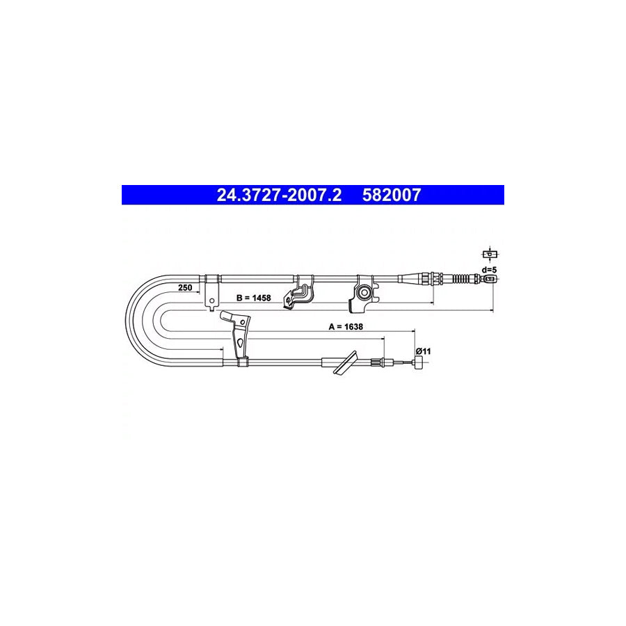 ATE 24.3727-2007.2 Hand Brake Cable