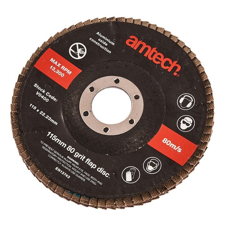 Amtech 115mm Flap Disc (80 Grit) | ML Performance DIY & Power Tools