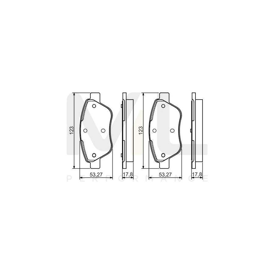 Bosch 0986495102 Brake Pad Set With Anti-Squeak Plate, With Mounting Manual BP1511 | ML Performance Car Parts