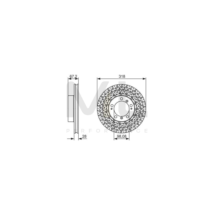 BOSCH 0 986 479 549 Brake Disc Perforated, Vented, Coated, High-carbon | ML Performance Car Parts