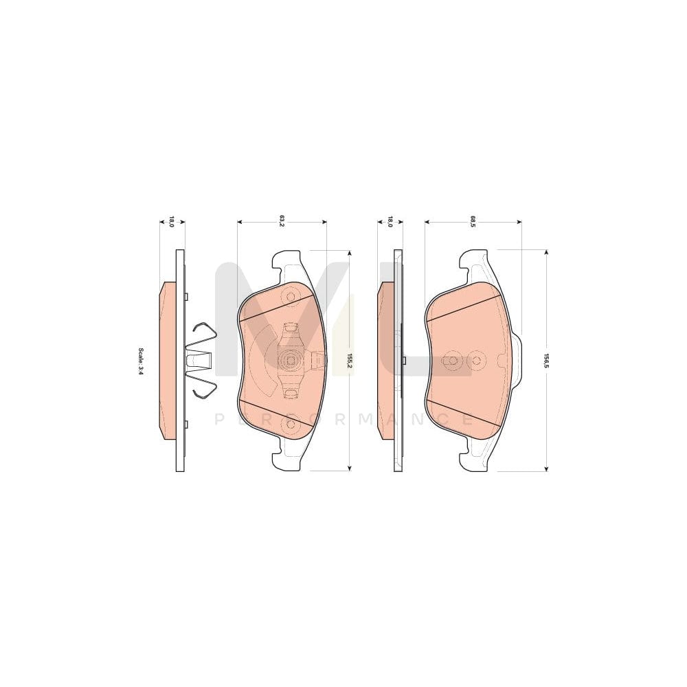 TRW Gdb1896 Brake Pad Set For Renault Latitude Not Prepared For Wear Indicator | ML Performance Car Parts