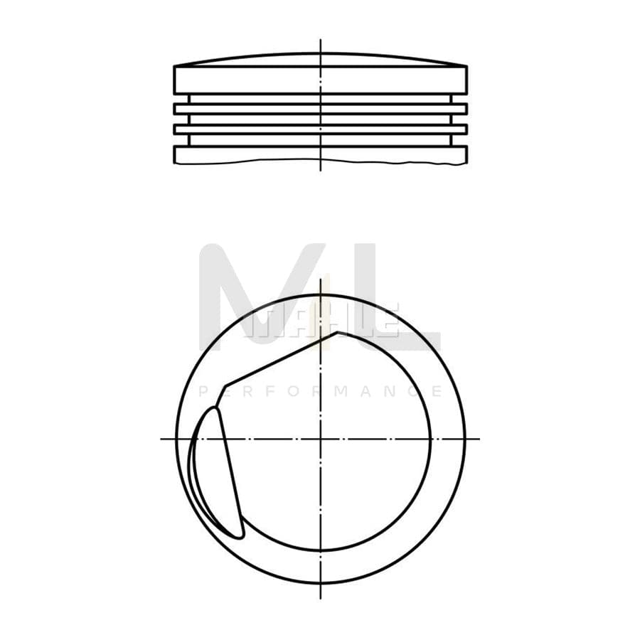 MAHLE ORIGINAL 013 17 00 Piston 77,25 mm, without cooling duct | ML Performance Car Parts