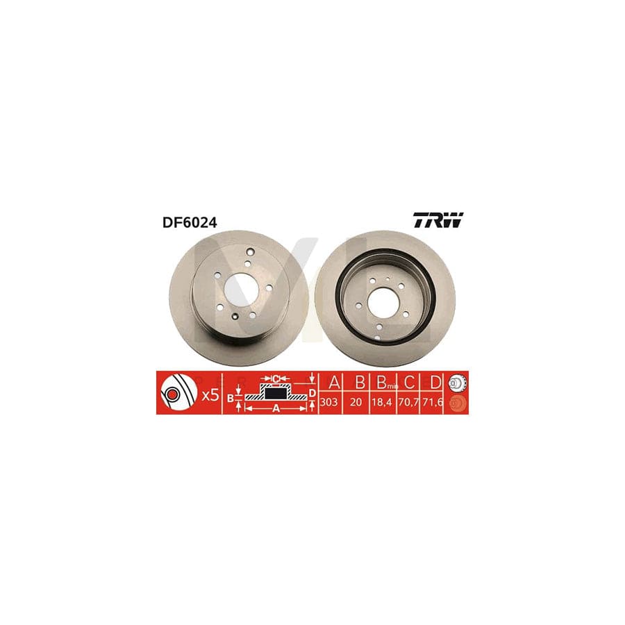 TRW DF6024 Brake Disc Vented, Painted | ML Performance Car Parts