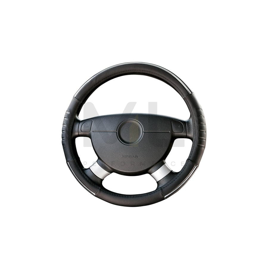 WALSER 16625 Steering wheel cover Black, Ø: 38-39cm, PU (Polyurethane) | ML Performance Car Parts