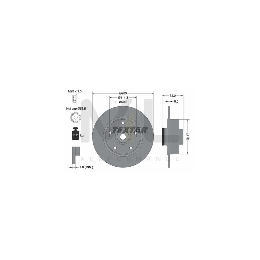 TEXTAR 92196000 Brake Disc Solid, with integrated magnetic sensor ring, with wheel bearing | ML Performance Car Parts