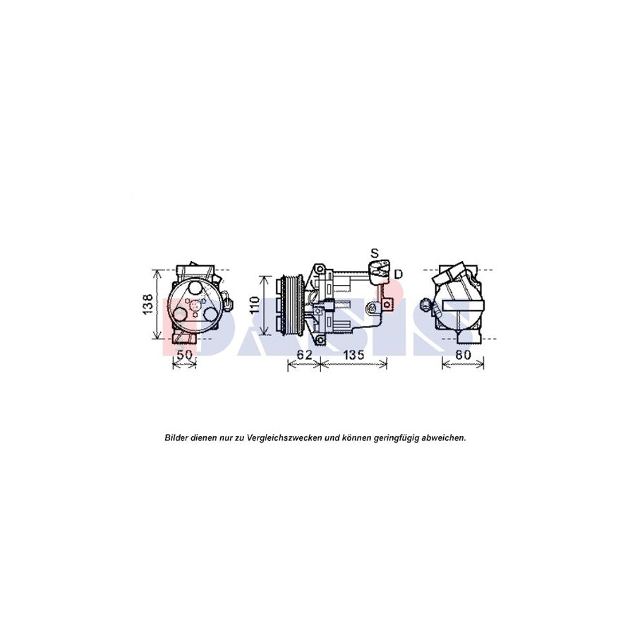 AKS Dasis 851925N Compressor, Air Conditioning For Nissan TIIda | ML Performance UK