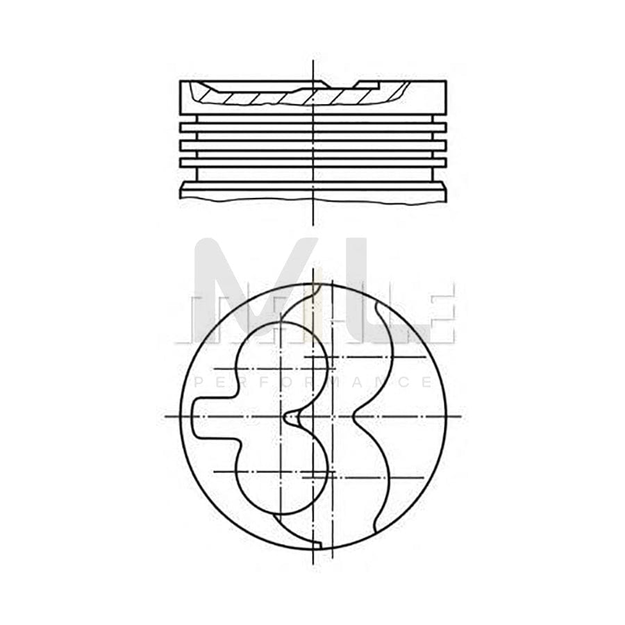 MAHLE ORIGINAL 640 37 01 Piston 83,5 mm, with piston rings, with piston ring carrier | ML Performance Car Parts