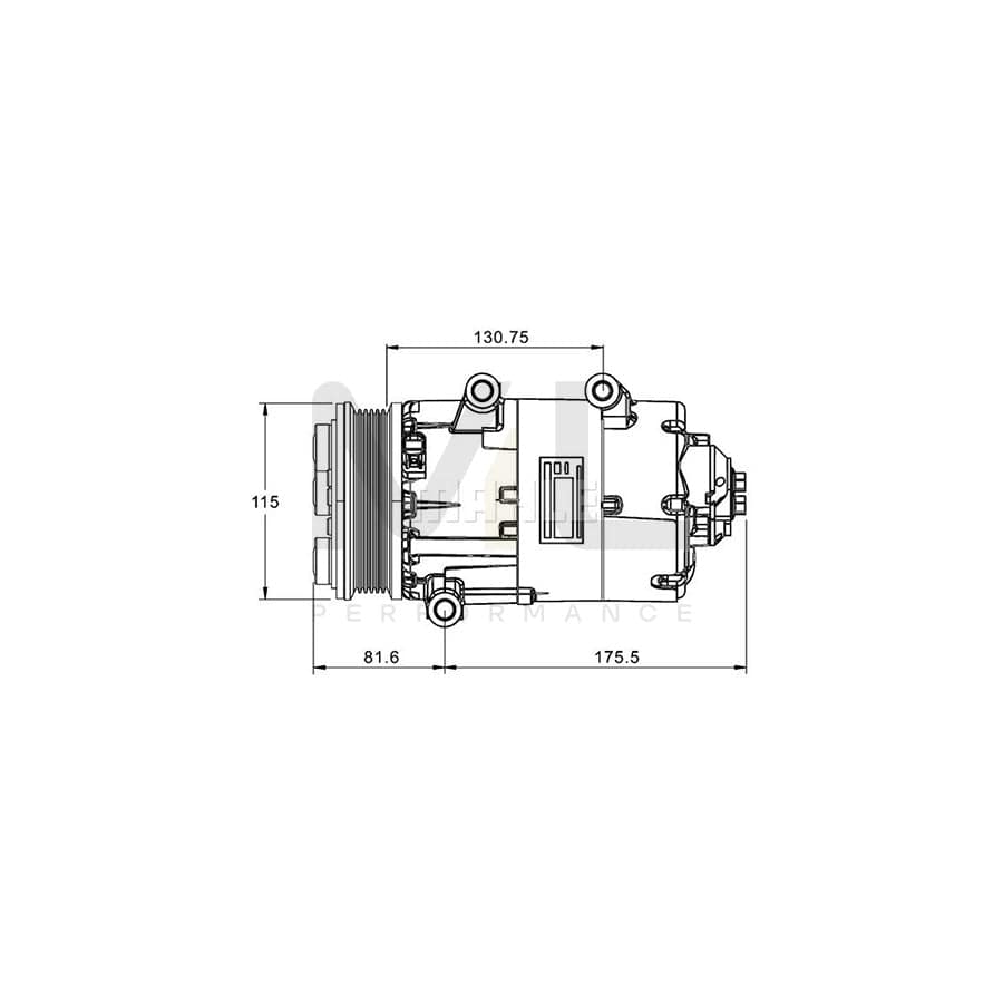 MAHLE ORIGINAL ACP 1331 000P Compressor, air conditioning PAG 46 YF, Refrigerant: R 1234yf, R 134a, with seal ring, without oil drain plug | ML Performance Car Parts