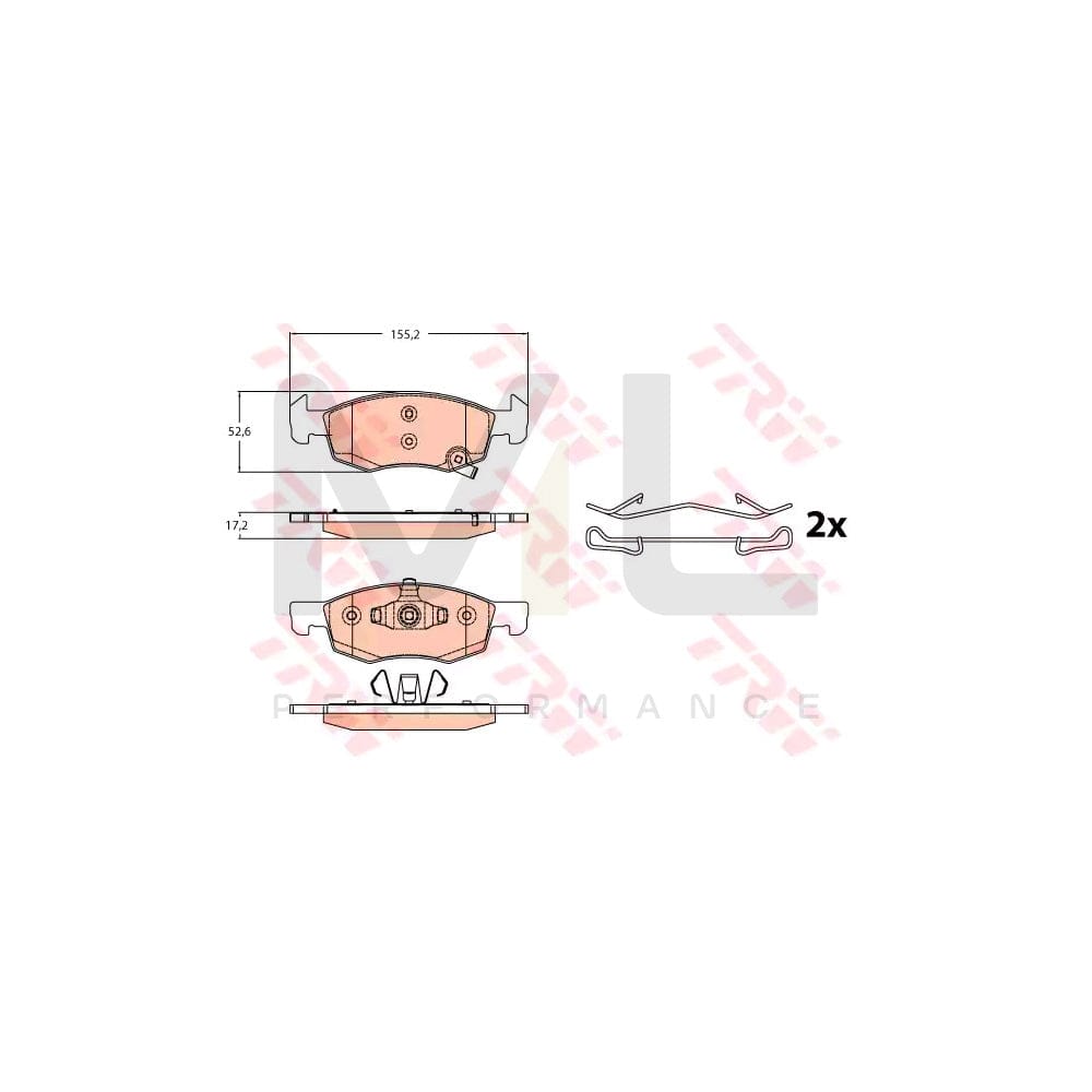 TRW Gdb2099 Brake Pad Set With Acoustic Wear Warning, With Accessories | ML Performance Car Parts