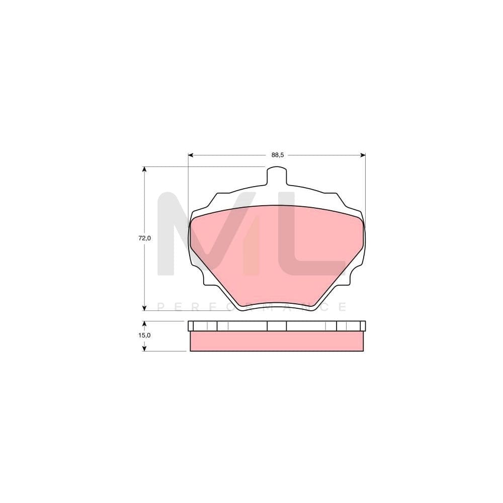 TRW Gdb974 Brake Pad Set Not Prepared For Wear Indicator | ML Performance Car Parts