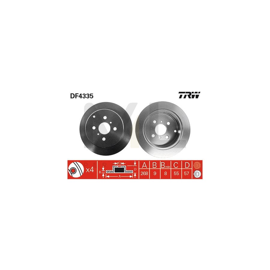 TRW DF4335 Brake Disc Solid, Painted | ML Performance Car Parts