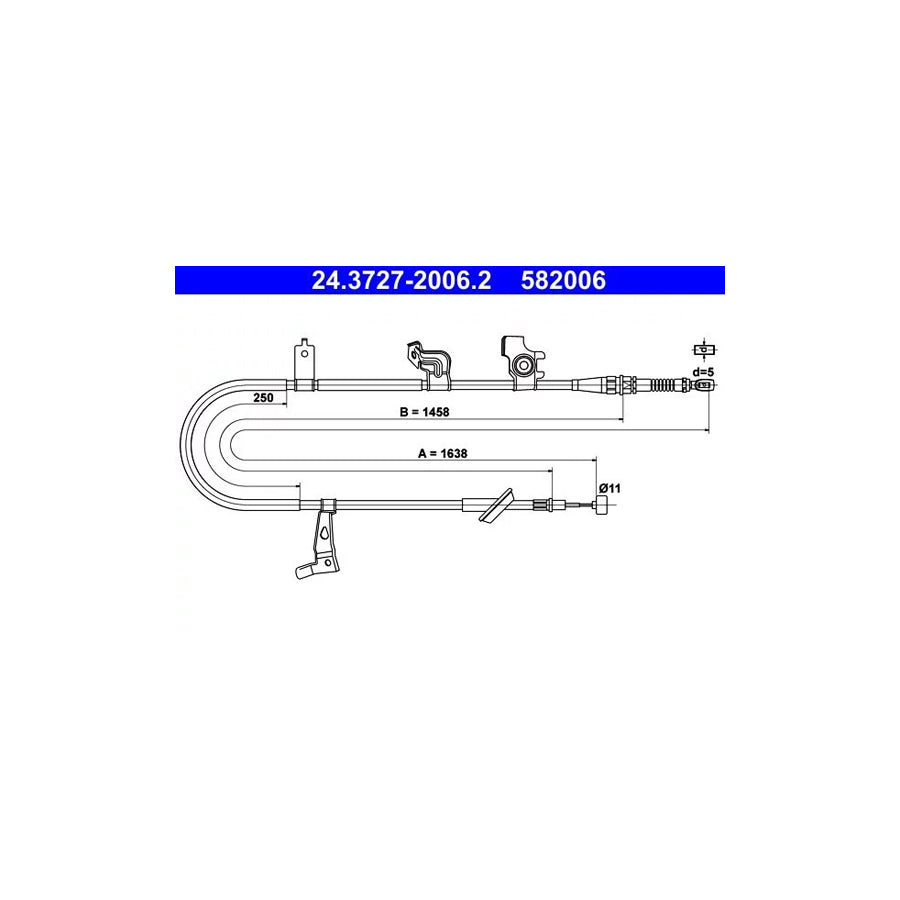 ATE 24.3727-2006.2 Hand Brake Cable