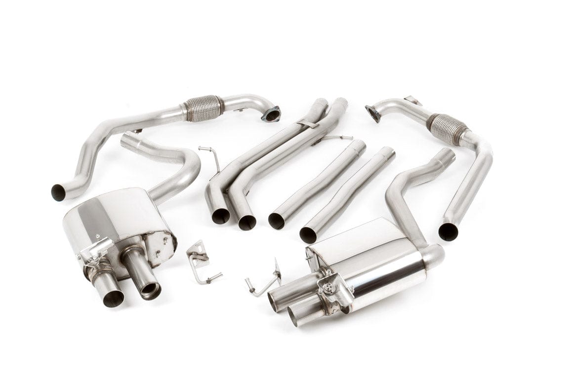 MillTek SSXAU710 Audi S5 Non-Resonated Cat-Back Exhaust with Quad JET-100 Carbon Trims