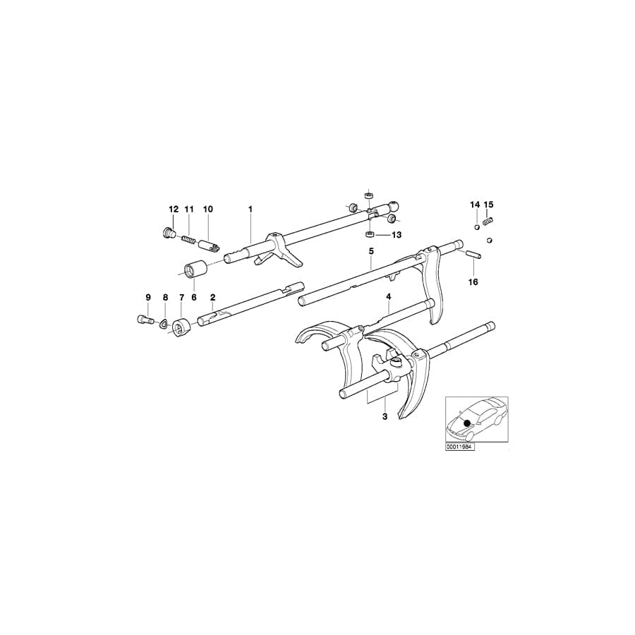 Genuine BMW 23311228231 E28 E24 E34 Shifting Rod 1.And 2.Gear (Inc. M635CSi, M5 3.8 & M5) | ML Performance UK Car Parts