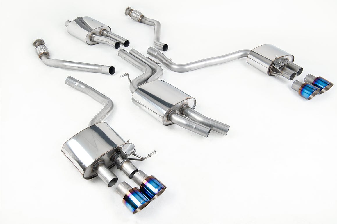 MillTek SSXAU670 Audi SQ5 Cat-Back Exhaust with Quad Burnt Titanium Tips