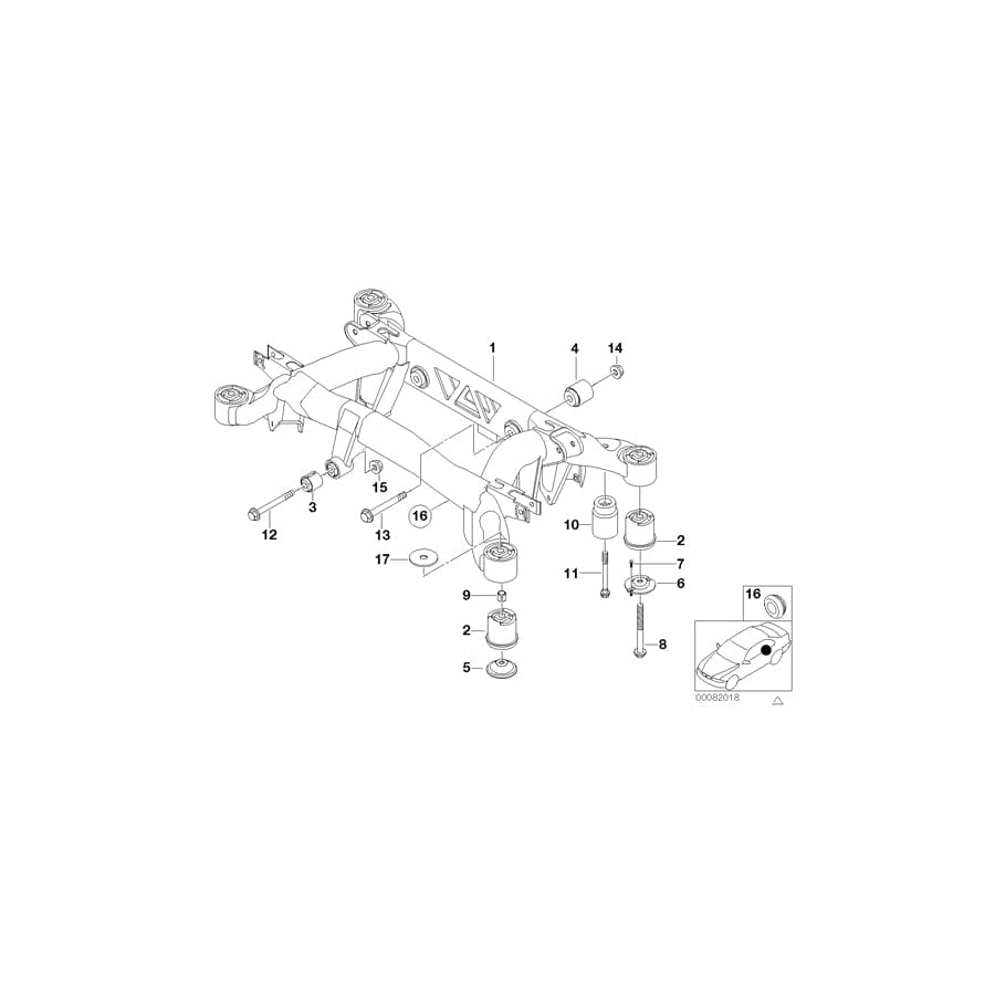 Genuine BMW 33311090510 E38 Rear Axle Carrier (Inc. 730d, 728iL & 725tds) | ML Performance UK Car Parts