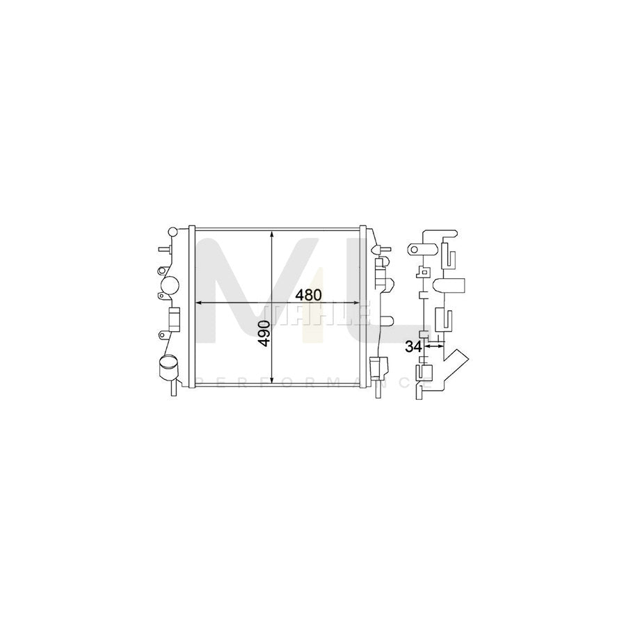 MAHLE ORIGINAL CR 1507 000P Engine radiator Brazed cooling fins, Manual Transmission | ML Performance Car Parts