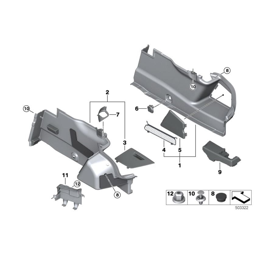 Genuine BMW 51477467173 F92 G15 Cover Panel For Hinge Bracket Left (Inc. 840iX, M8 & 840dX) | ML Performance UK Car Parts