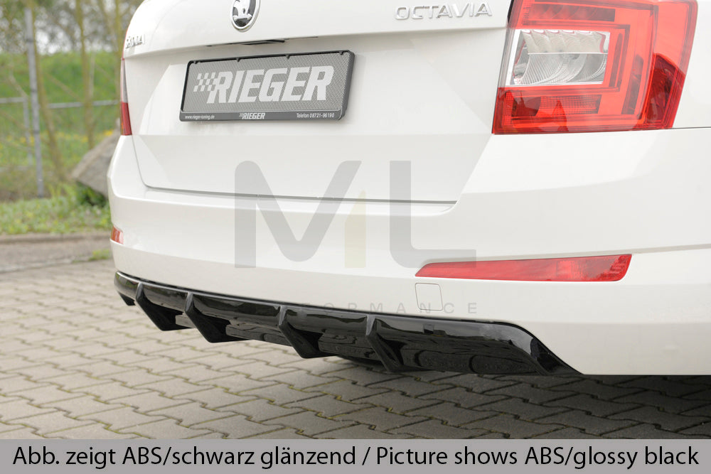 Rieger 00099289 Skoda 5E Octavia Rear Diffuser 2 | ML Performance UK Car Parts