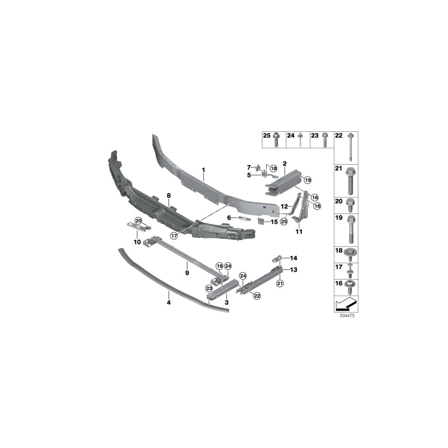 Genuine BMW 51647302535 F48 F40 Adapter, Lower Left KÜHLERAUFNAHME (Inc. Cooper S ALL4, Cooper D & JCW ALL4) | ML Performance UK