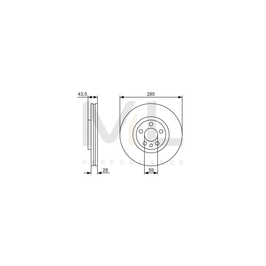 BOSCH 0 986 479 S62 Brake Disc Vented, Oiled | ML Performance Car Parts