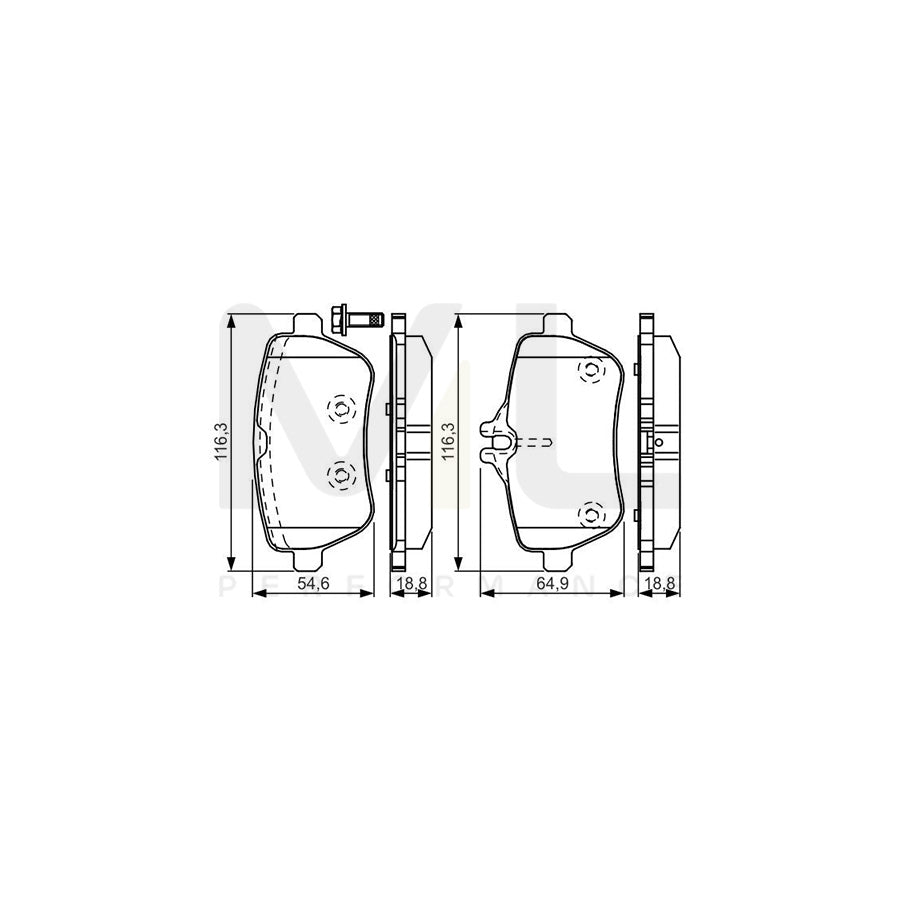 Bosch 0986Tb3208 Brake Pad Set With Bolts  | ML Performance Car Parts