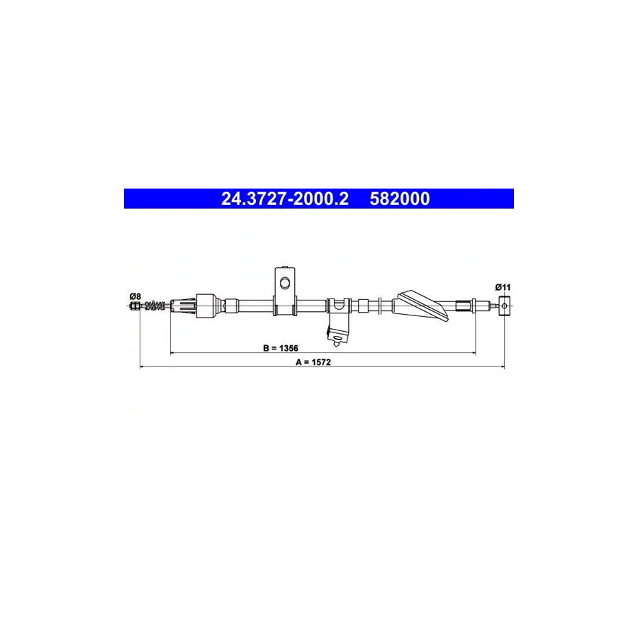 ATE 24.3727-2000.2 Hand Brake Cable For Suzuki Baleno