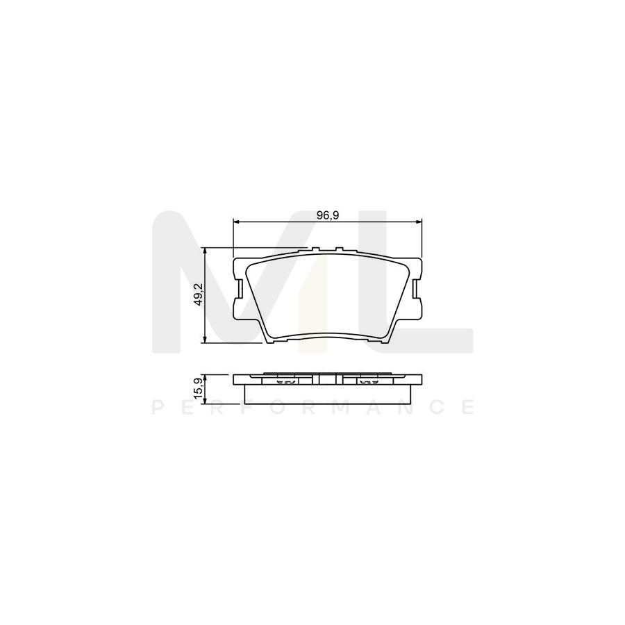 Bosch 0986494346 Brake Pad Set With Mounting Manual BP1254 | ML Performance Car Parts