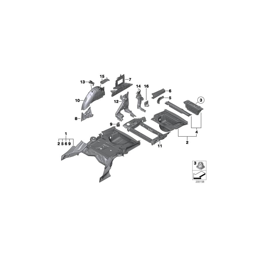 Genuine BMW 41127245547 F11 F07 Reinforcement For Side Member, Left (Inc. 550iX) 1 | ML Performance UK Car Parts