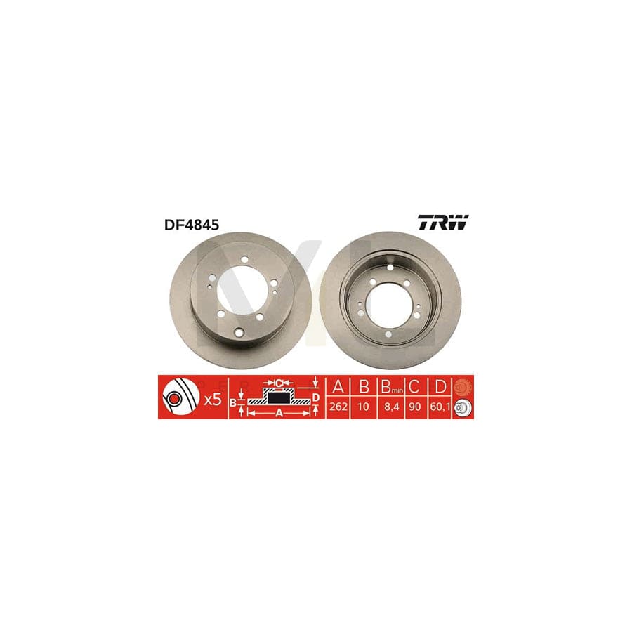 TRW DF4845 Brake Disc Solid, Painted | ML Performance Car Parts