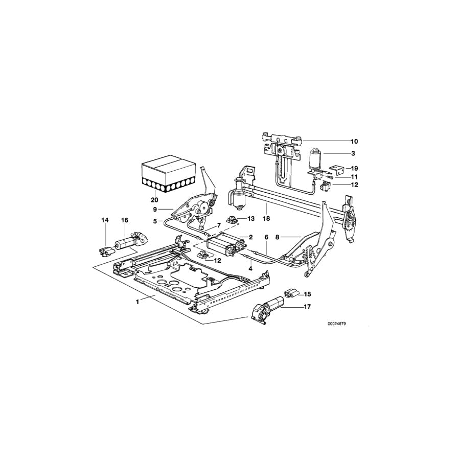 Genuine BMW 52108350152 E38 E34 E39 Drive F Vertical And Backr.Tilt Adjustm. FA. RHW/BOSCH (Inc. 740iL, 750iLS & 525td) | ML Performance UK Car Parts