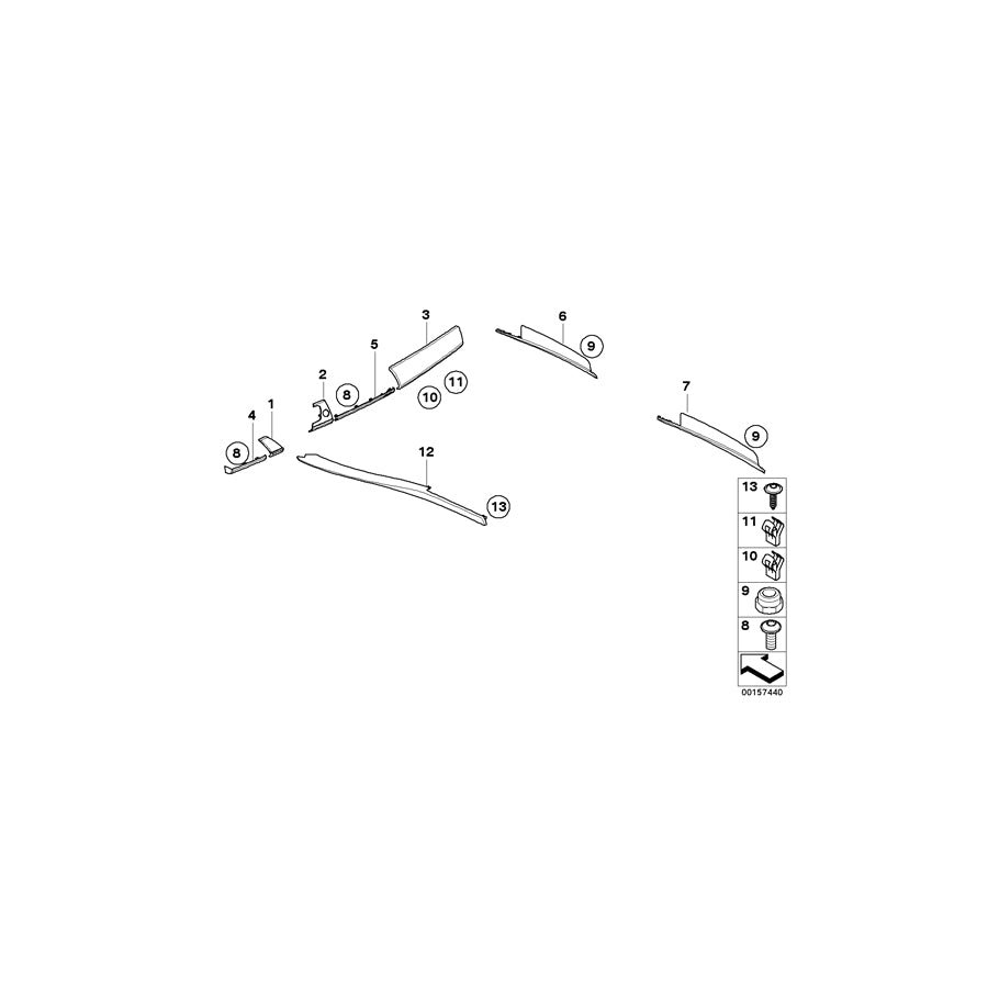 Genuine BMW 51417137139 E70 Decor Strip, Alu, Left Front Door LÄNGSSCHLIFF (Inc. X5) | ML Performance UK Car Parts