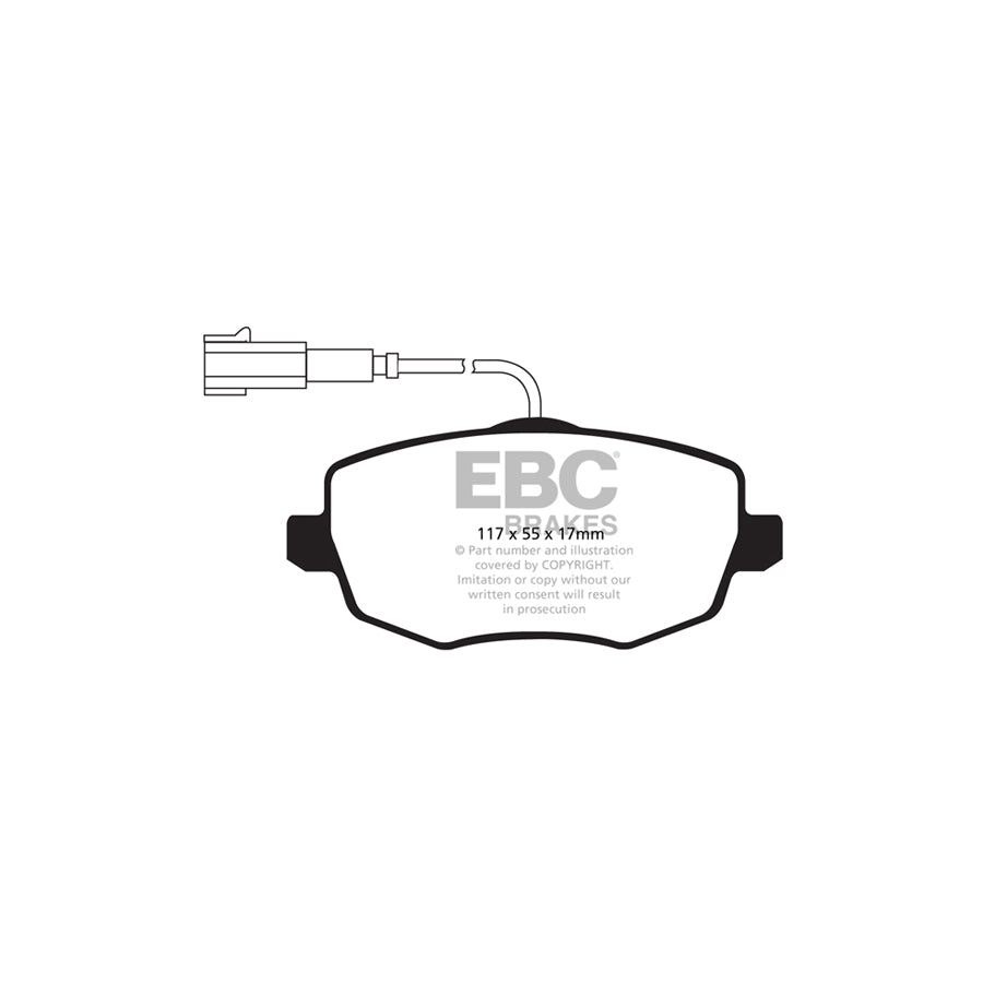 EBC DPX2044 Lancia Ypsilon Ultimax Front Brake Pads 2 | ML Performance UK Car Parts