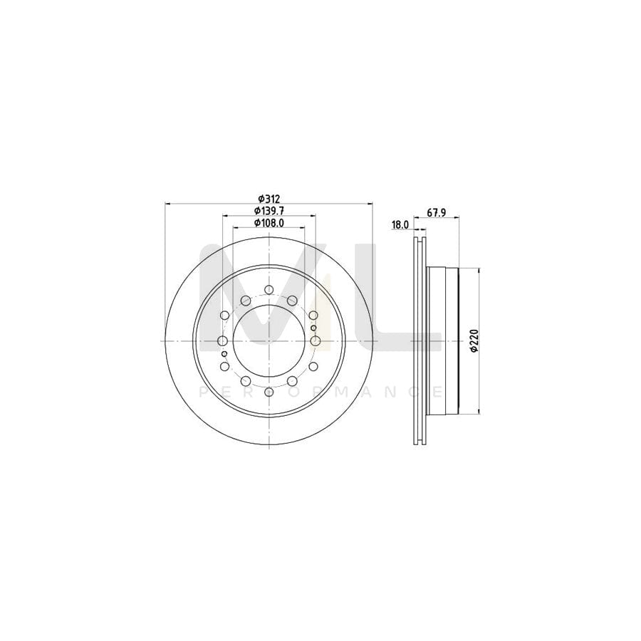 HELLA PRO 8DD 355 122-711 Brake Disc Internally Vented, Coated, without wheel hub, without wheel studs | ML Performance Car Parts