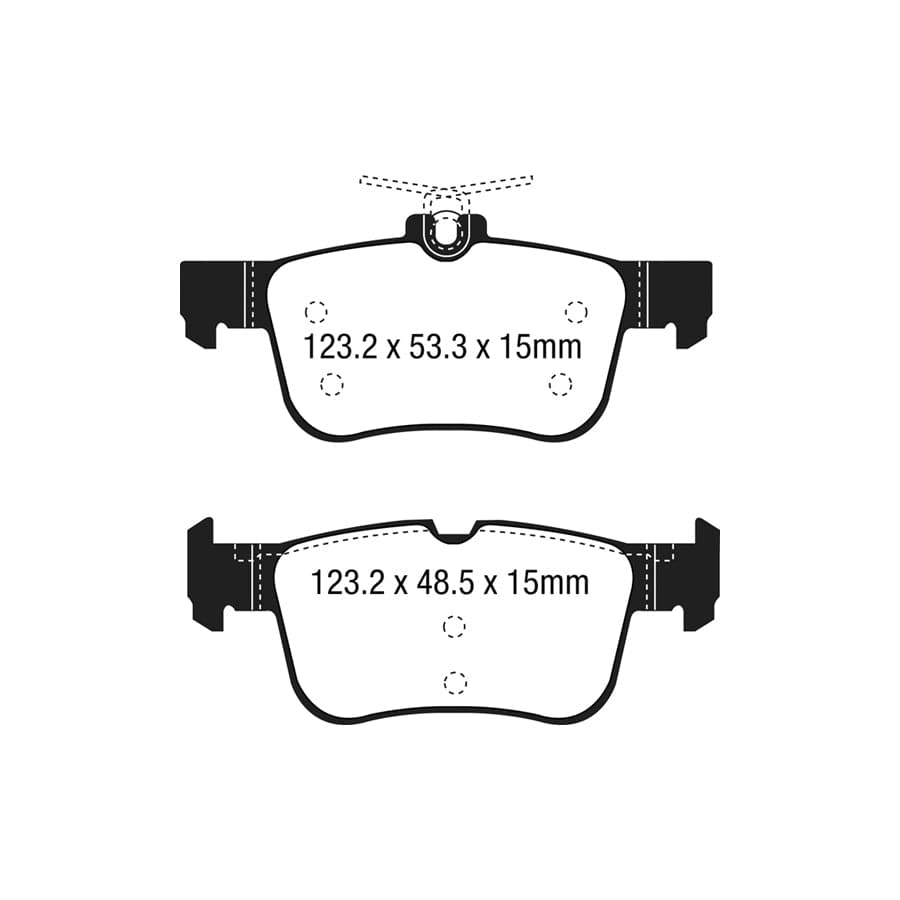 EBC PDKR1114 Ford Kuga Mk2 Ultimax Rear Brake Pad & Plain Disc Kit - ATE Caliper 2 | ML Performance UK Car Parts