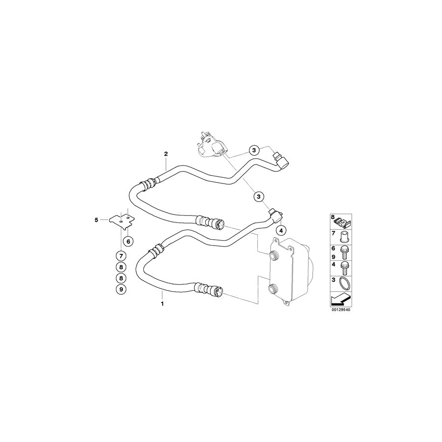 Genuine BMW 17227528608 E64 E63 E60 Engine Oil Cooler Pipe, Return (Inc. 545i & 645Ci) | ML Performance UK