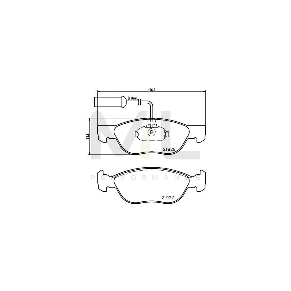 Hella 8DB 355 008-321 Brake Pad Set With Integrated Wear Warning Contact | ML Performance Car Parts