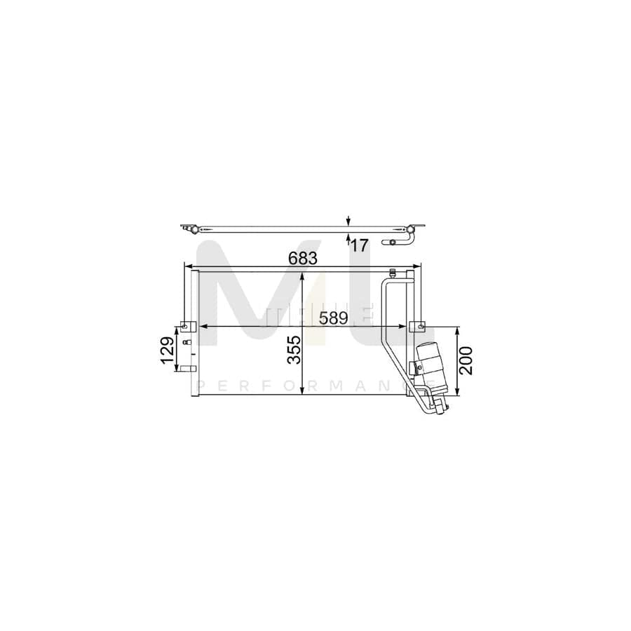 MAHLE ORIGINAL AC 478 000S Air conditioning condenser for SAAB 9-5 with dryer | ML Performance Car Parts