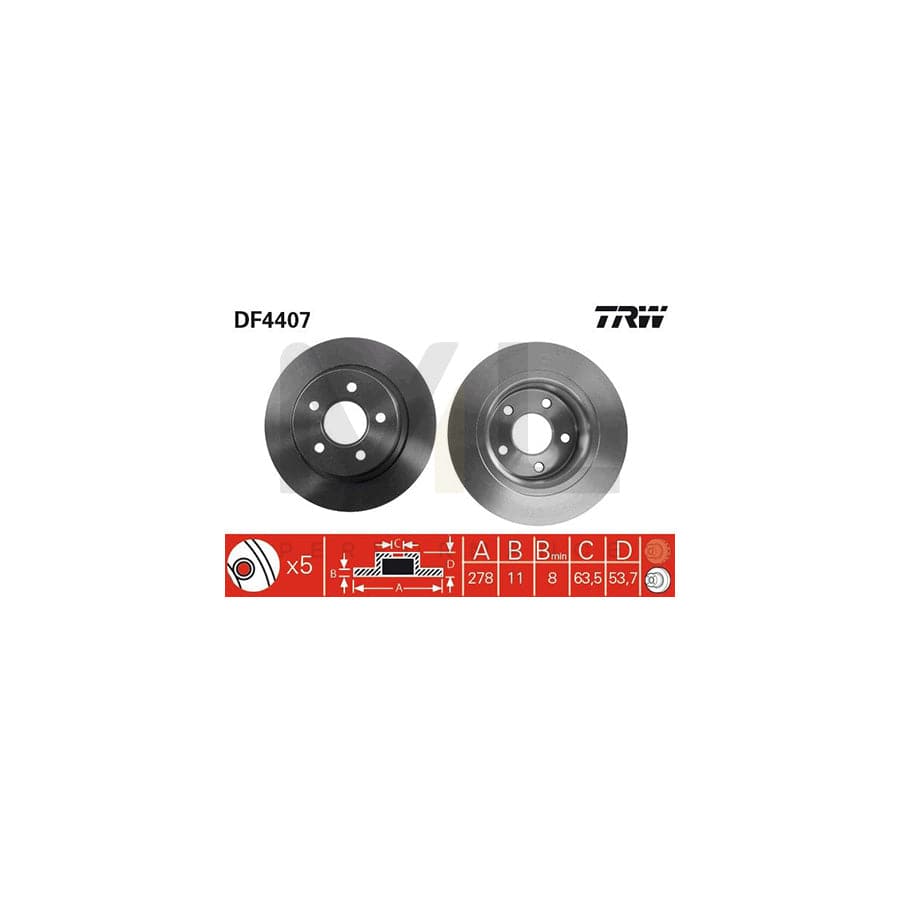 TRW DF4407 Brake Disc Solid, Painted | ML Performance Car Parts