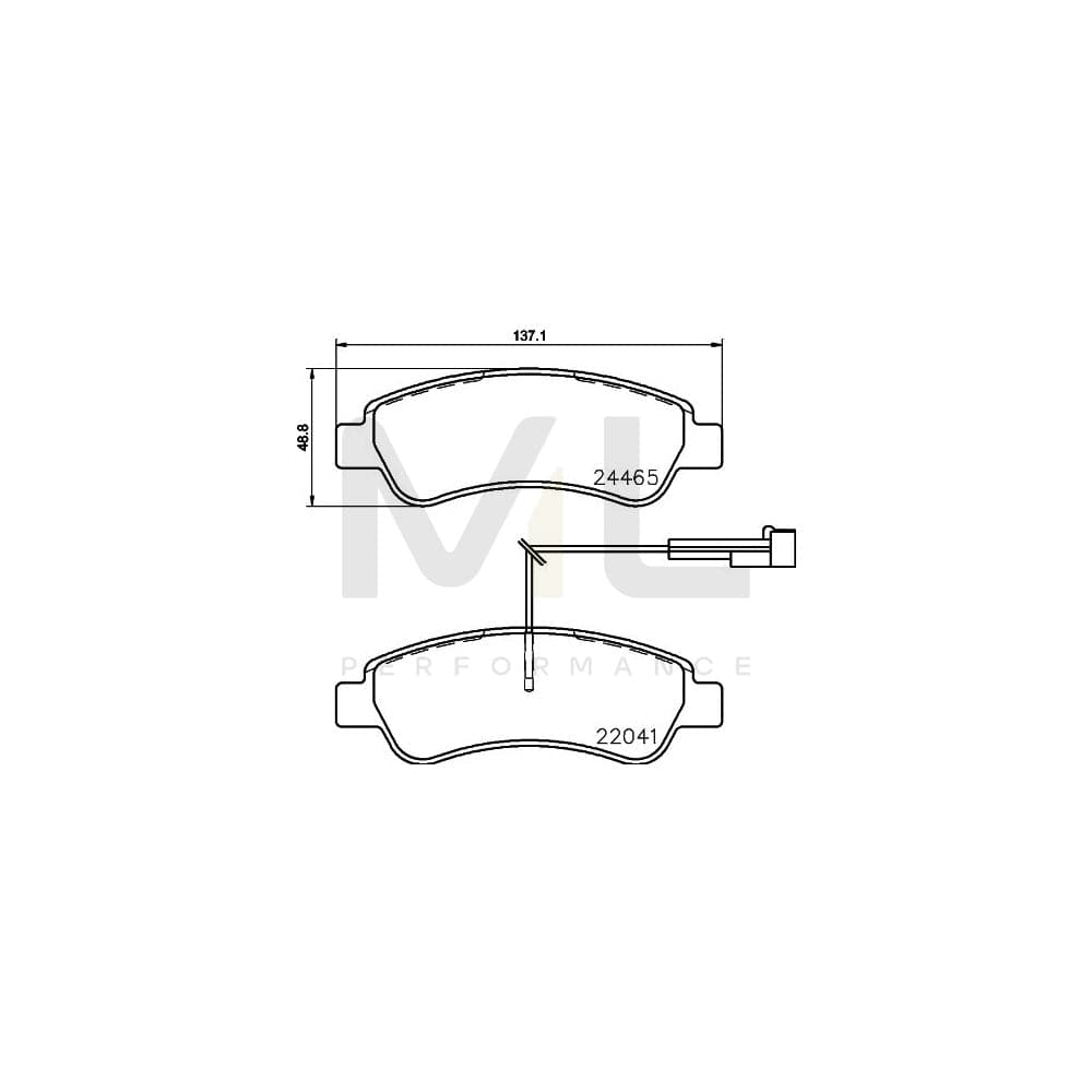 Hella 8DB 355 021-901 Brake Pad Set With Integrated Wear Warning Contact, With Brake Caliper Screws, With Accessories | ML Performance Car Parts