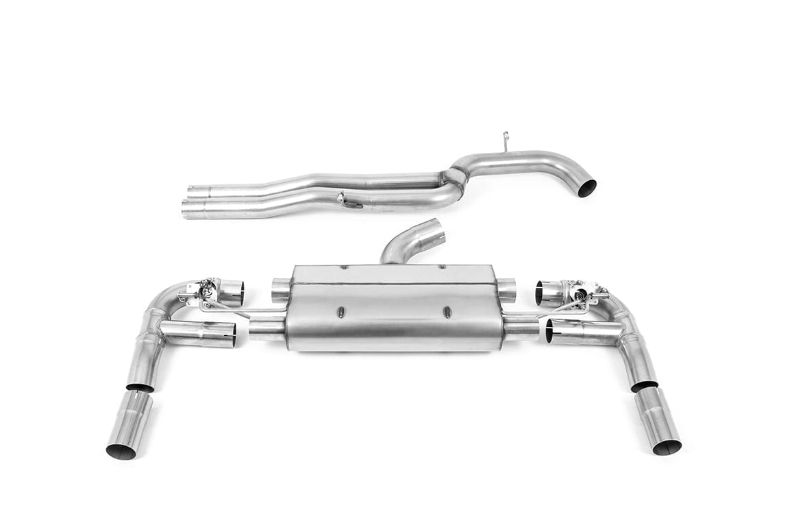 MillTek SSXAU893 Audi RS3 Non-Resonated Cat-Back Exhaust Cat-Back with 80mm Cerakote Black Trims