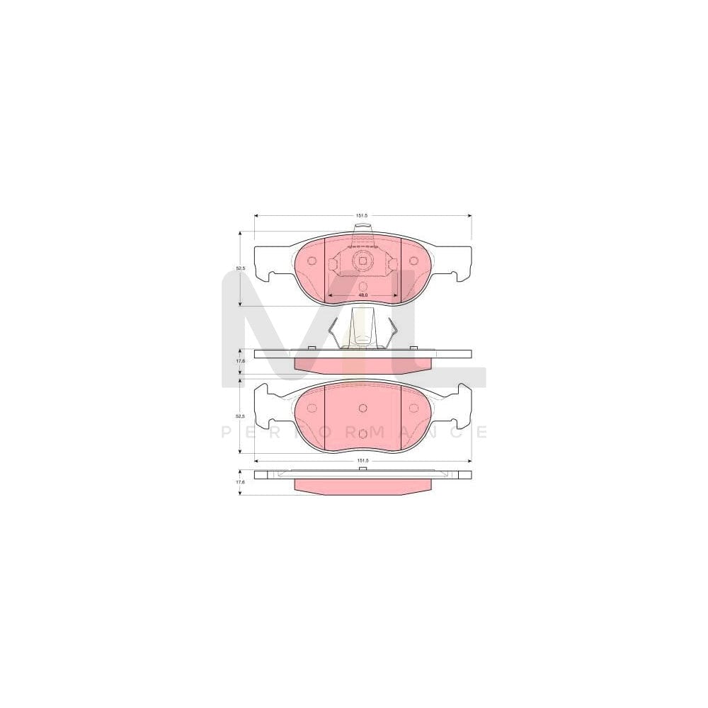 TRW Gdb1382 Brake Pad Set For Fiat Punto Ii Hatchback (188) Not Prepared For Wear Indicator | ML Performance Car Parts