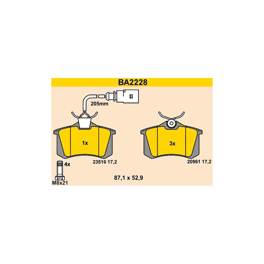 Barum BA2228 Brake Pad Set