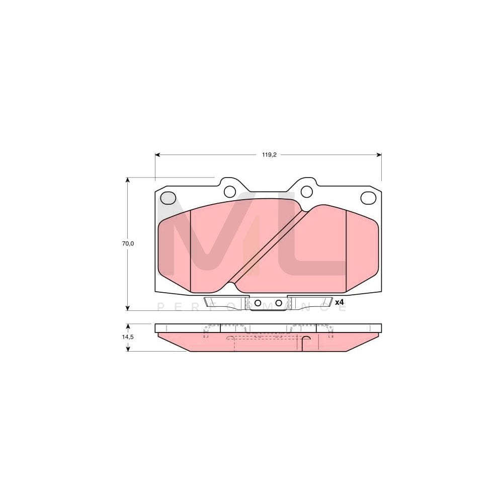 TRW Gdb3131 Brake Pad Set With Acoustic Wear Warning | ML Performance Car Parts