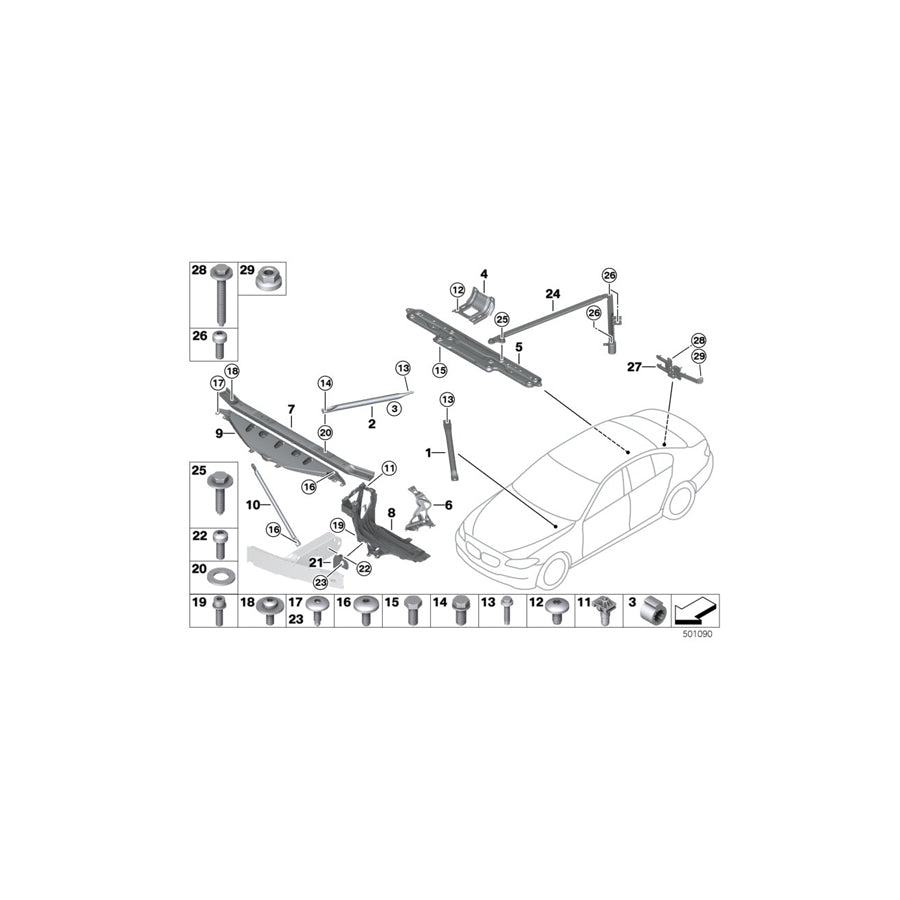 Genuine BMW 51647186898 F03 F01 F02 Joint, Upper Rear (Inc. 760Li, 760LiS & 760i) | ML Performance UK